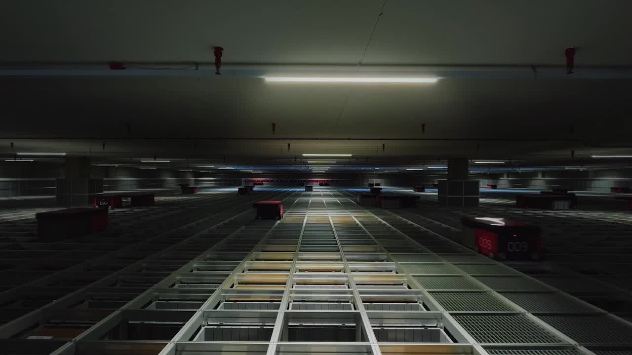 Originalaufnahme des Zajadacz AutoStore-Kleinteilelagers